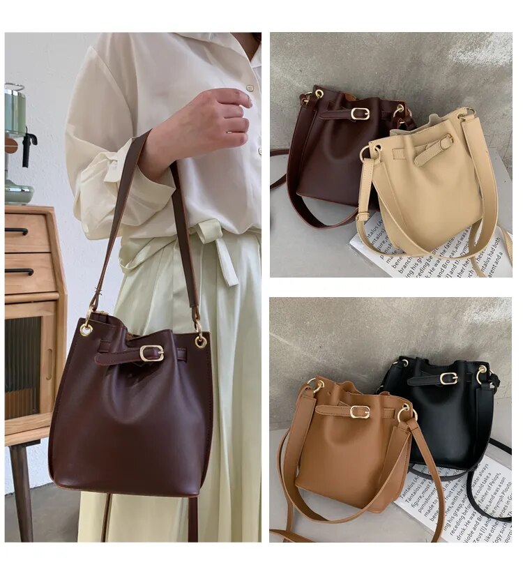 PU Leather Bucket Bags