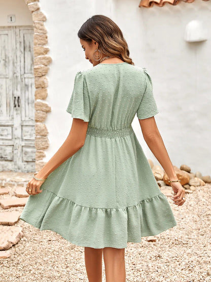 Lotus Leaf Sleeve Dress