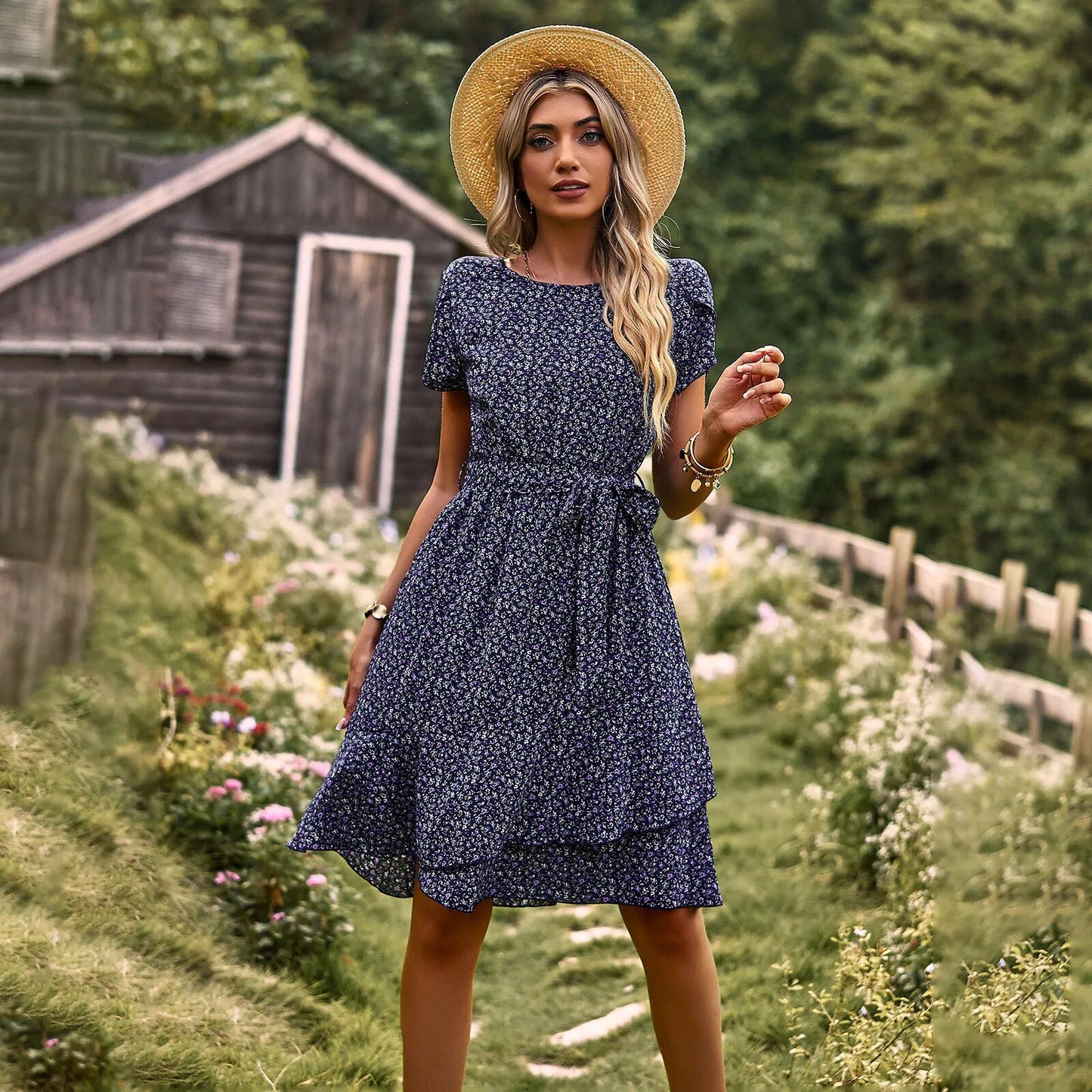 Round-neck Casual Dress