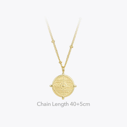 Coin Pattern Pendant Necklace – Classic Charm with a Modern Twist