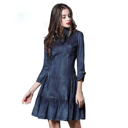 Boho Autumn Denim Dress – Chic & Versatile Style