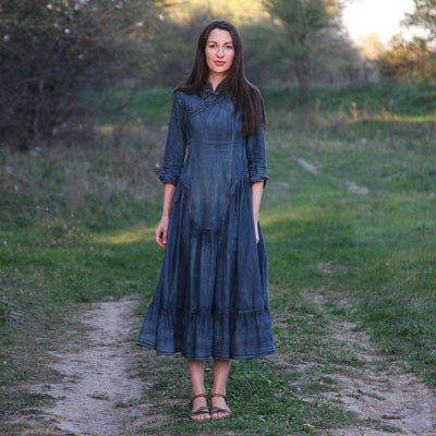 Timeless A-Line Blue Denim Dress – Effortless Style for Every Occasion