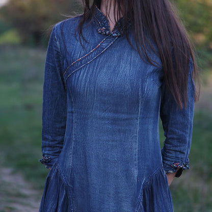 Timeless A-Line Blue Denim Dress – Effortless Style for Every Occasion