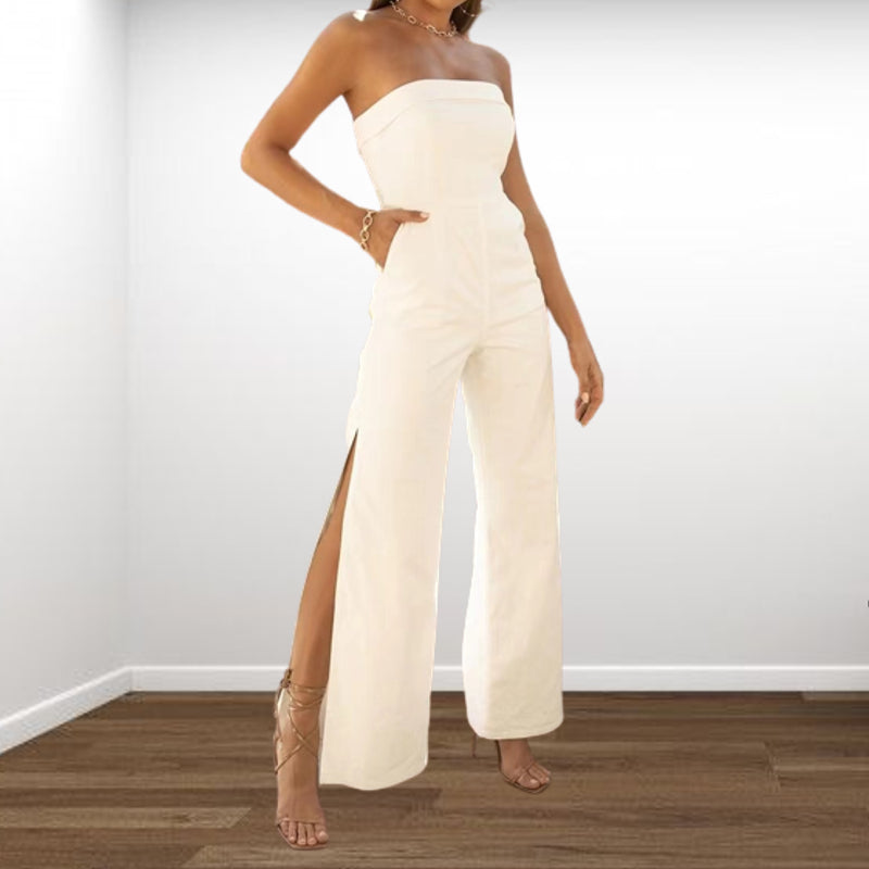 Off Shoulder Split Jumpsuit