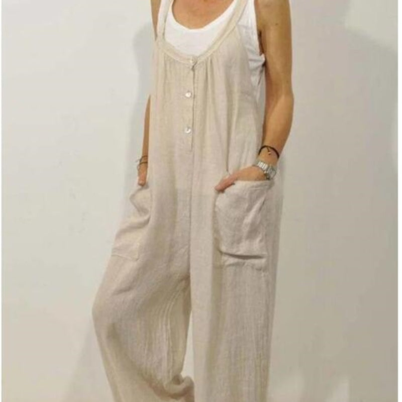 Elastic Button Jumpsuit