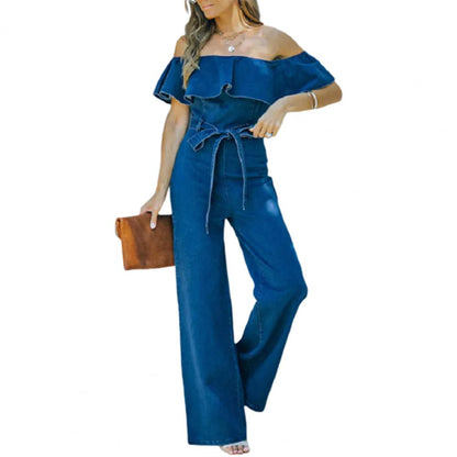 Lace-up Ruffles Jumpsuit 