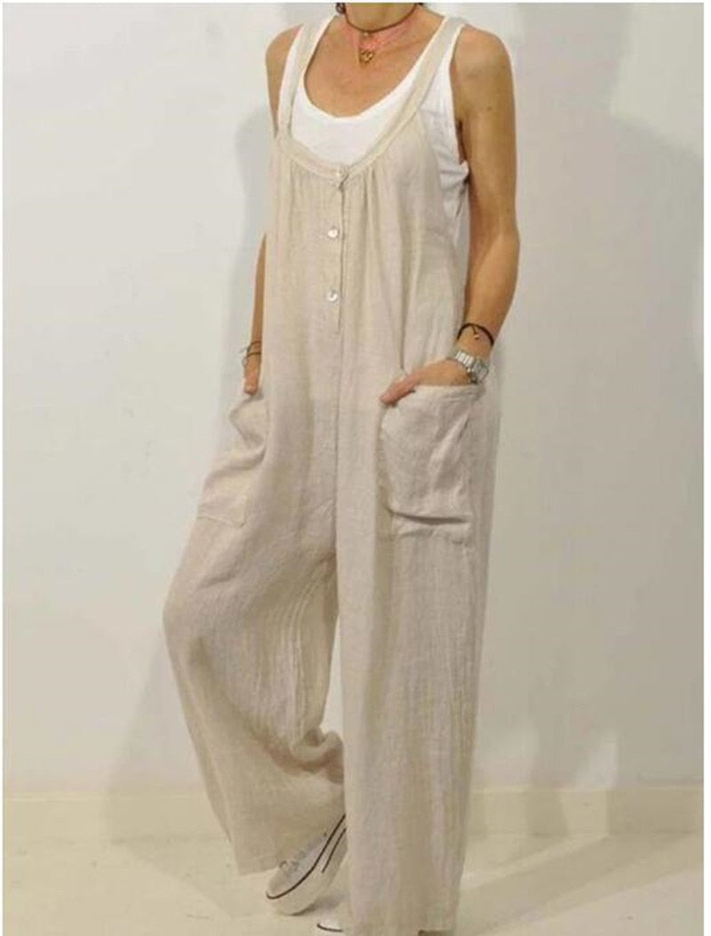 Elastic Button Jumpsuit