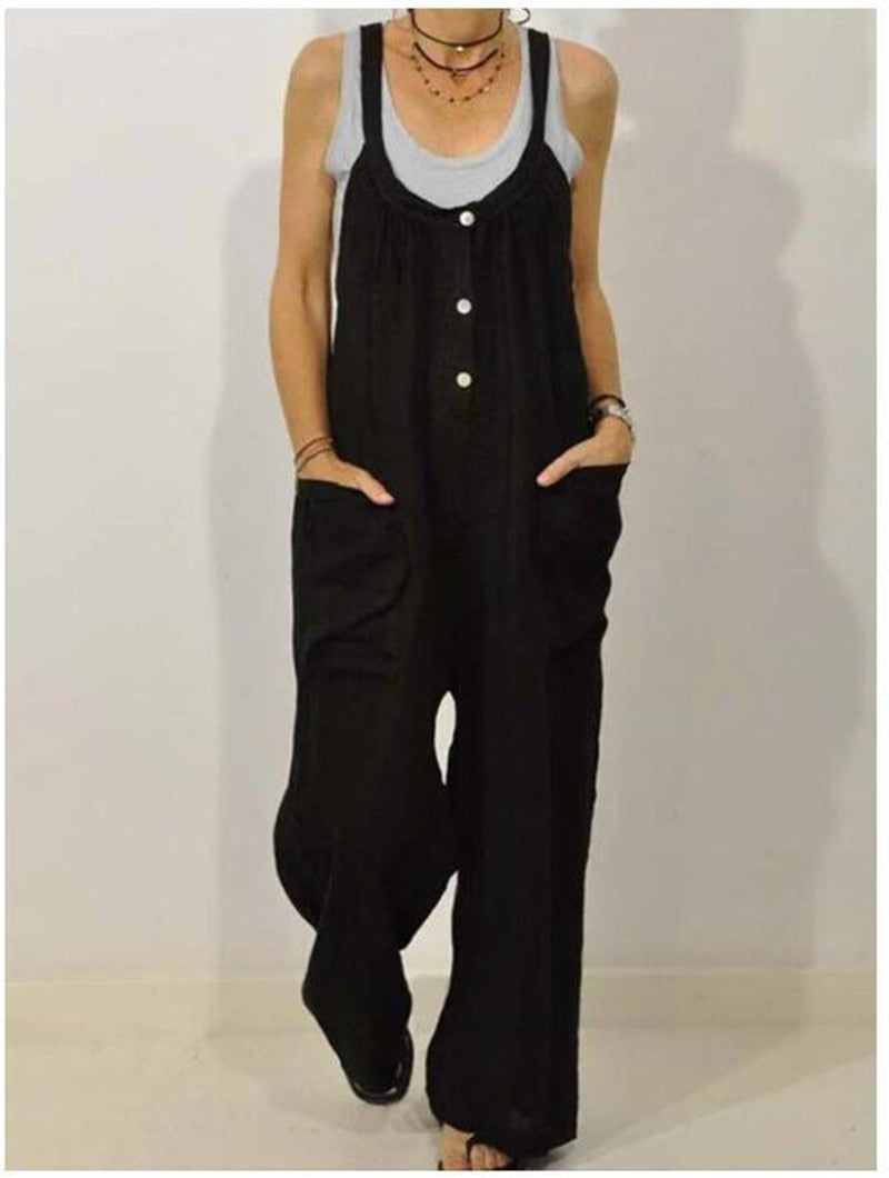 Elastic Button Jumpsuit