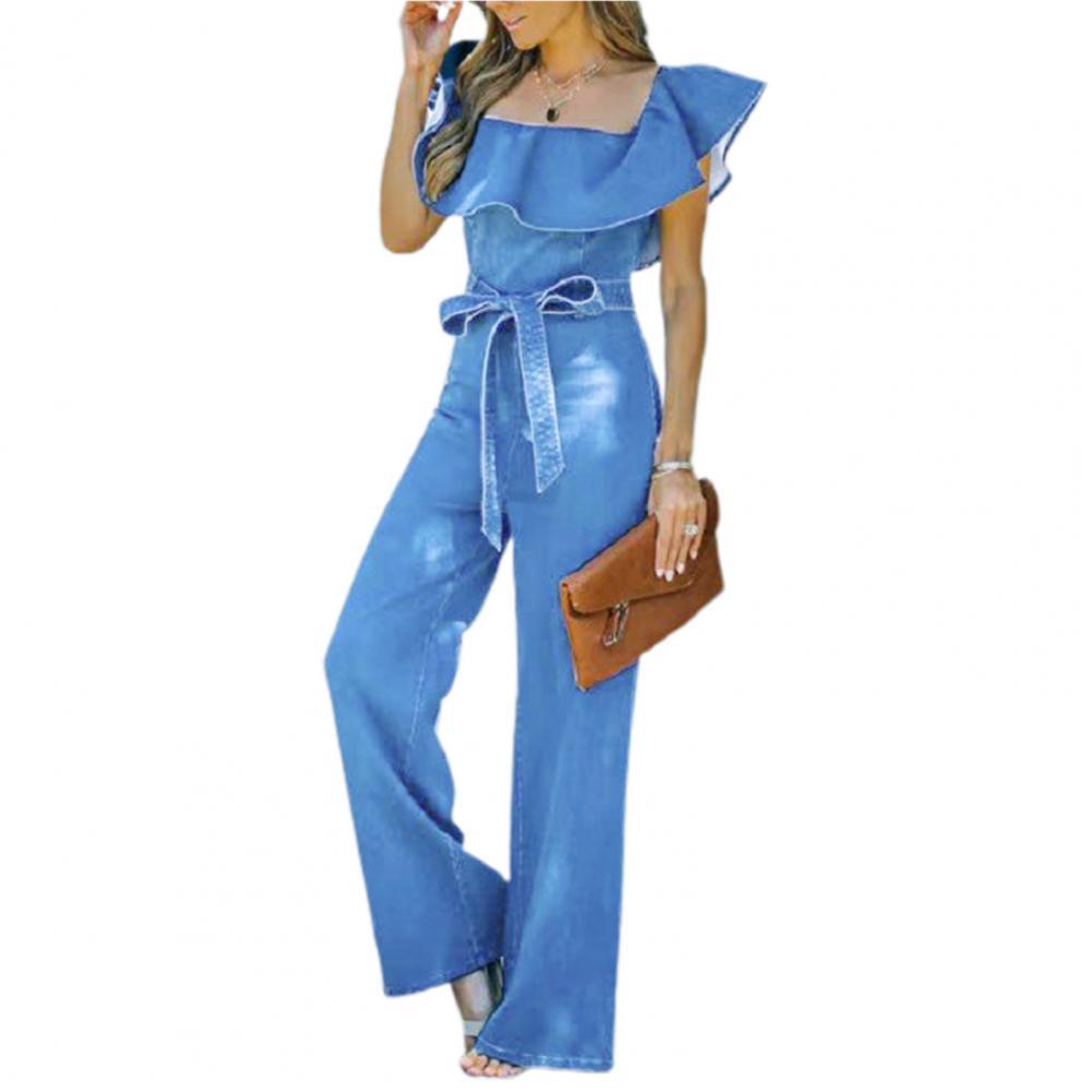 Lace-up Ruffles Jumpsuit 