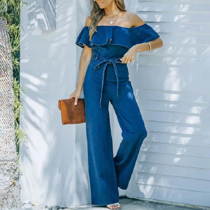 Lace-up Ruffles Jumpsuit 