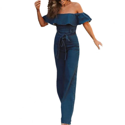 Lace-up Ruffles Jumpsuit 