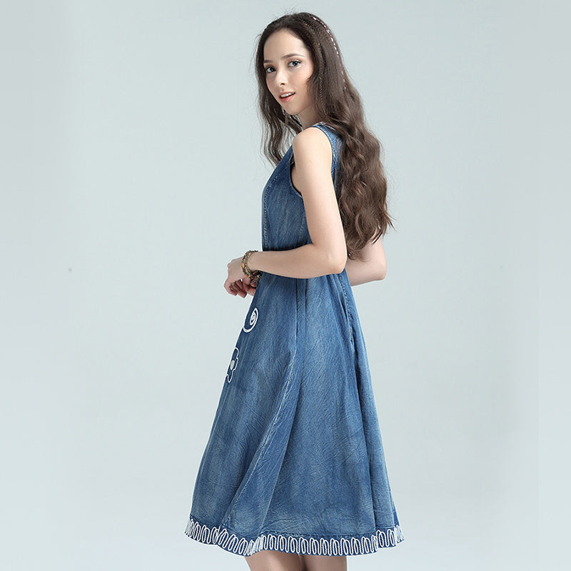 Boho Denim Dress – Effortless Charm for Every Season